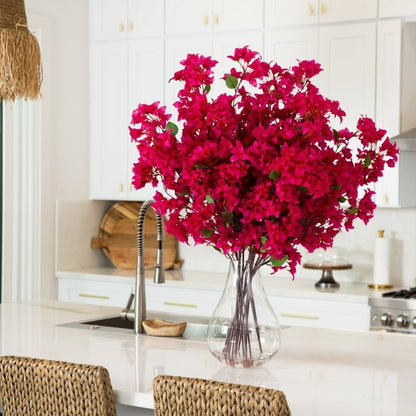Signature Collection 41” Giant Bougainvillea Artificial Arrangement in Glass Vase - FCHF CITY