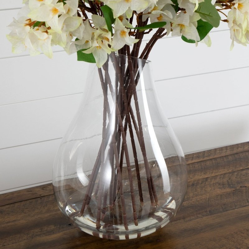 Signature Collection 41” Giant Bougainvillea Artificial Arrangement in Glass Vase - FCHF CITY