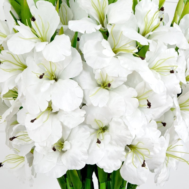 Signature Collection 44” Gladiola Artificial Arrangement in Glass Vase - FCHF CITY