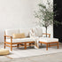 Somerset Modern Wood Outdoor Chaise 3 - Piece Sectional - FCHF CITY