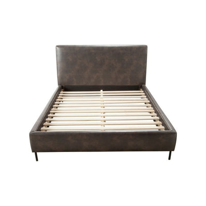 Sophia Faux Leather Platform Bed, Gray - FCHF CITY