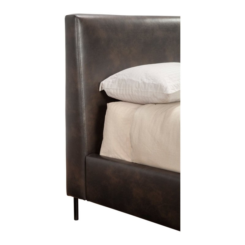 Sophia Faux Leather Platform Bed, Gray - FCHF CITY