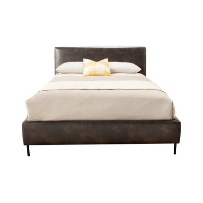 Sophia Faux Leather Platform Bed, Gray - FCHF CITY