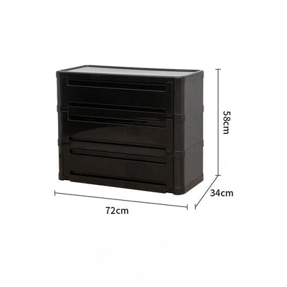 Stackable ABS Shoe Cabinet with Magnetic Door, Multi-Tier Shoe Organizer - FCHF CITY