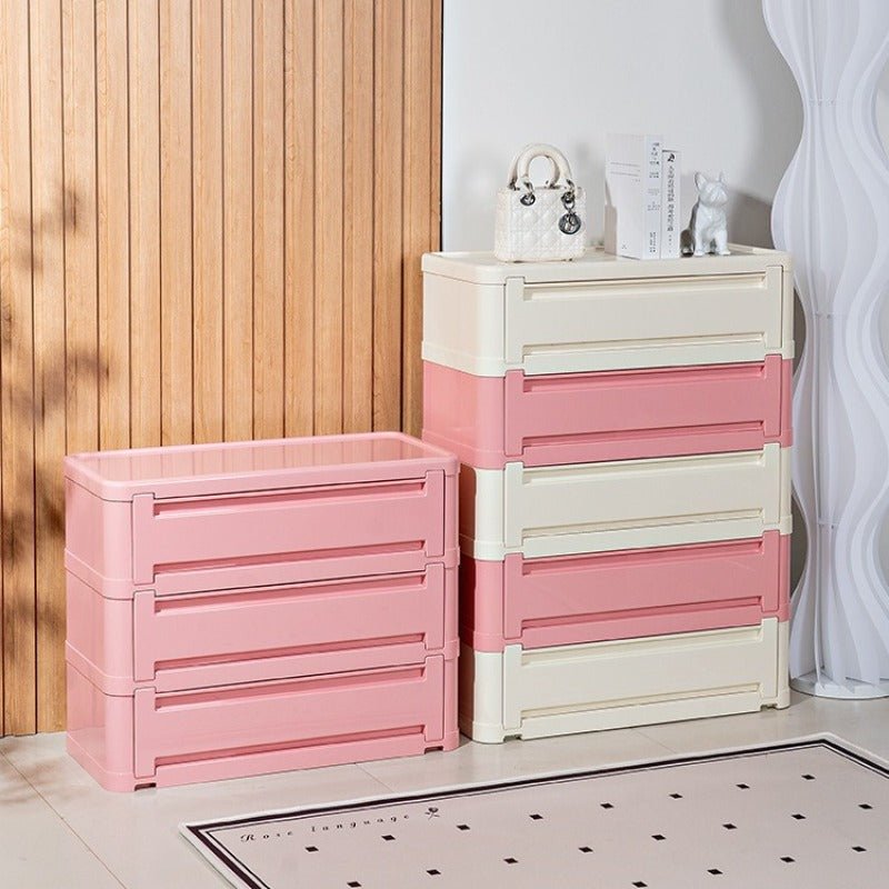 Stackable ABS Shoe Cabinet with Magnetic Door, Multi-Tier Shoe Organizer - FCHF CITY