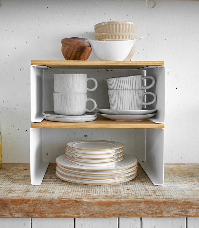 Stackable Countertop Shelf - Two Sizes - Steel + Wood - FCHF CITY