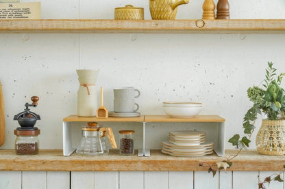 Stackable Countertop Shelf - Two Sizes - Steel + Wood - FCHF CITY