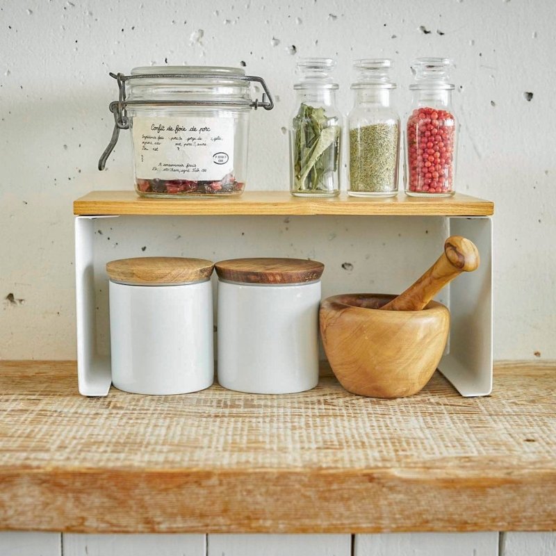 Stackable Countertop Shelf - Two Sizes - Steel + Wood - FCHF CITY