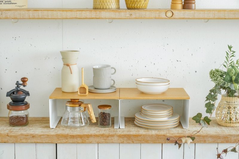 Stackable Countertop Shelf - Two Sizes - Steel + Wood - FCHF CITY