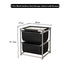 Stainless Steel PU Leather Drawer Storage Rack with Glass Top - FCHF CITY
