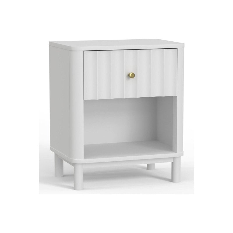 Stapleton One Drawer Nightstand, White - FCHF CITY