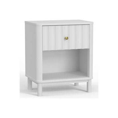 Stapleton One Drawer Nightstand, White - FCHF CITY