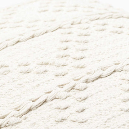 Sumiton White Textured Crochet Cotton Throw Pillow - FCHF CITY
