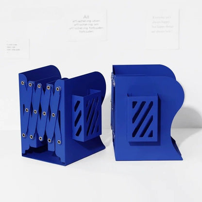 Telescopic Expandable Metal Bookends - Crystal Blue - FCHF CITY
