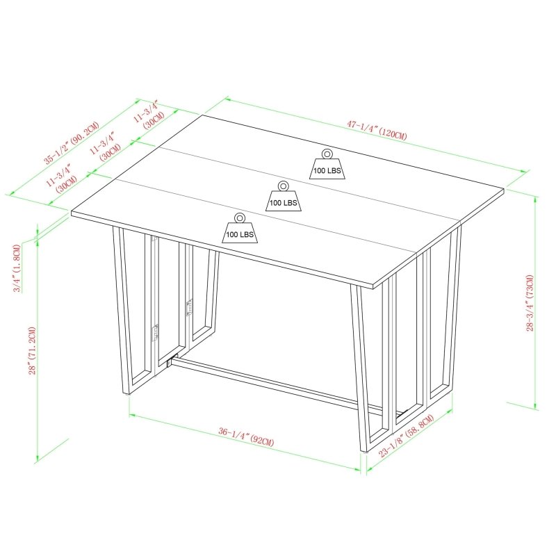 Thatcher Modern Drop - Leaf Dining Table - FCHF CITY