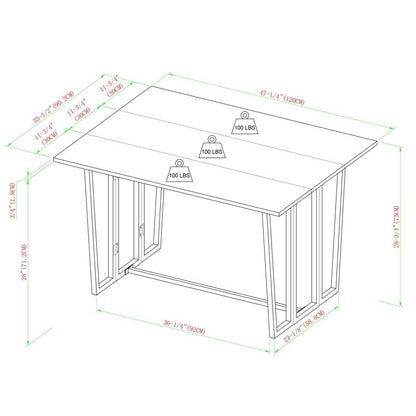 Thatcher Modern Drop - Leaf Dining Table - FCHF CITY