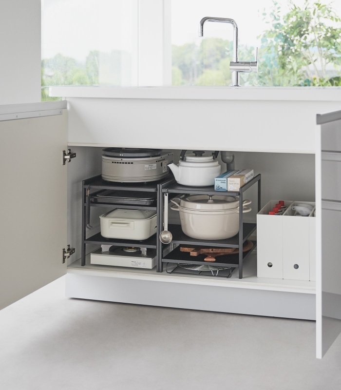 Three - Tier Cabinet Storage Rack (14&quot; H) - Steel - FCHF CITY