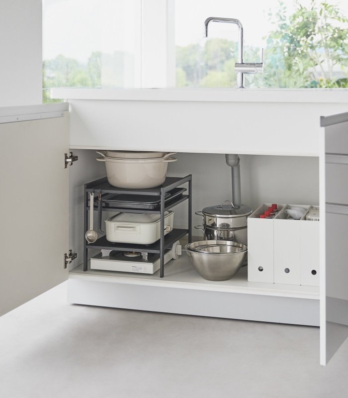 Three - Tier Cabinet Storage Rack (14&quot; H) - Steel - FCHF CITY