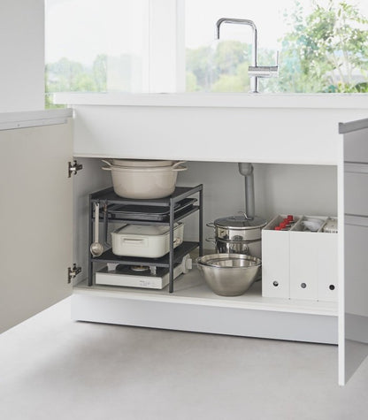 Three - Tier Cabinet Storage Rack (14&quot; H) - Steel - FCHF CITY