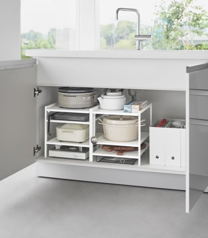 Three - Tier Cabinet Storage Rack (14&quot; H) - Steel - FCHF CITY