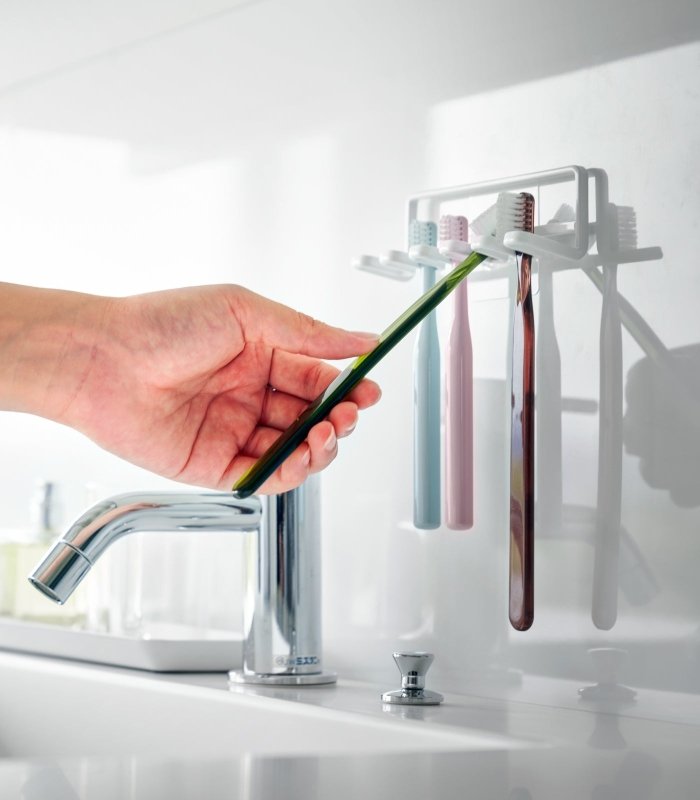 Traceless Adhesive Toothbrush Holder - Steel - FCHF CITY