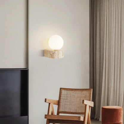 Travertine Orb Wall Light - FCHF CITY