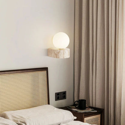 Travertine Orb Wall Light - FCHF CITY