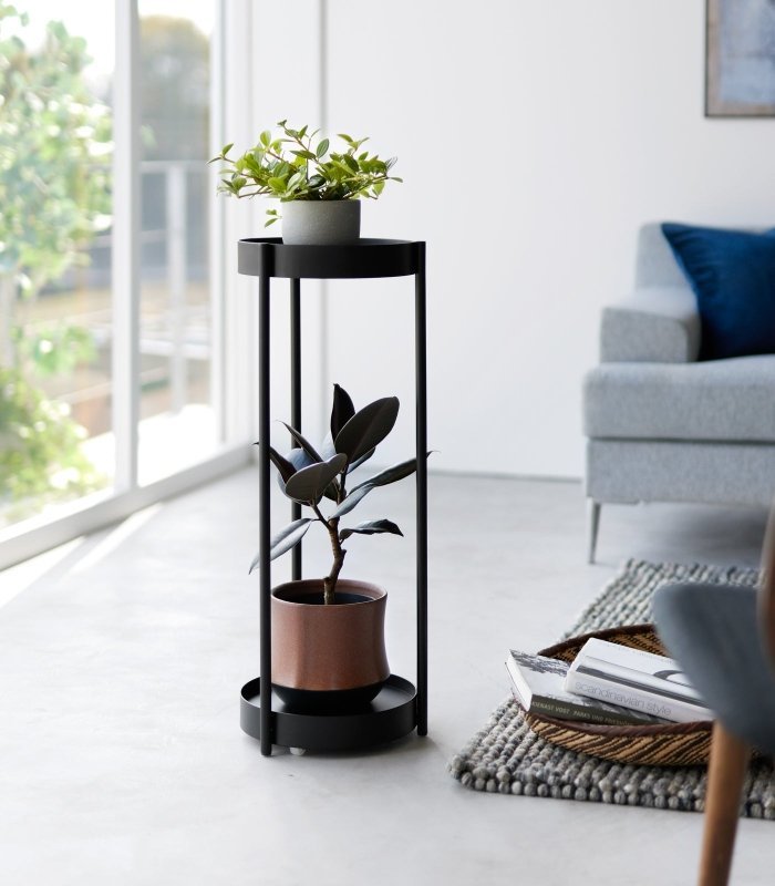 Two - Tier Rolling Plant Stand (28&quot; H) - Steel - FCHF CITY