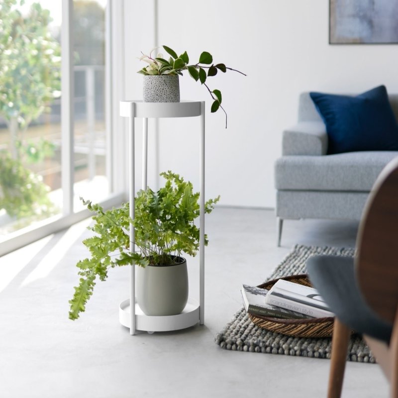 Two - Tier Rolling Plant Stand (28&quot; H) - Steel - FCHF CITY
