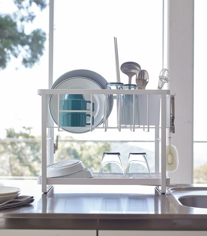 Two - Tier Wire Dish Rack - Steel - FCHF CITY