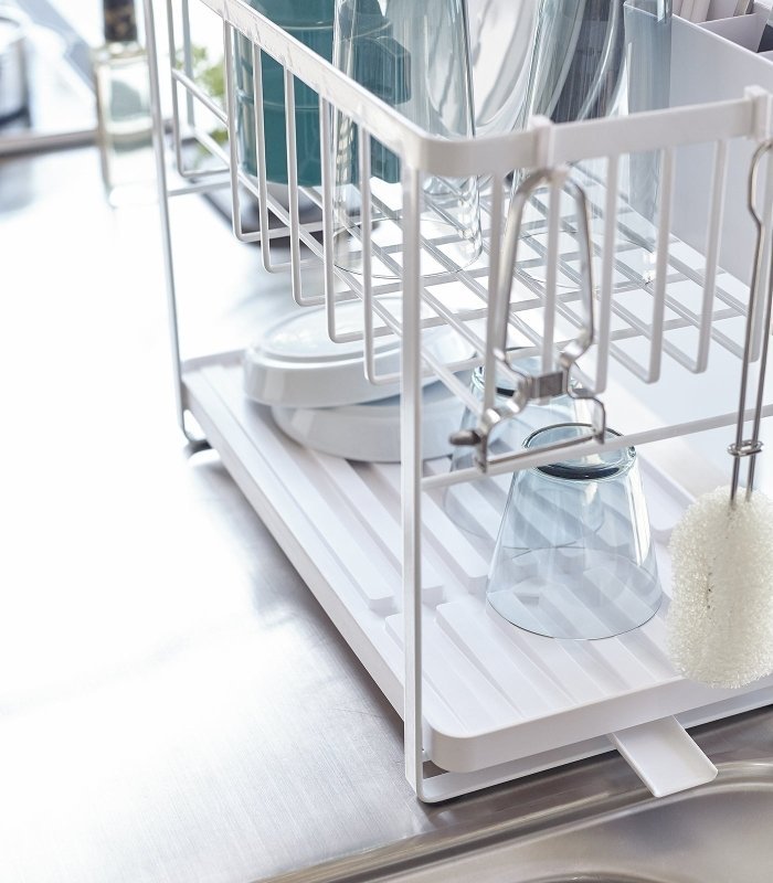 Two - Tier Wire Dish Rack - Steel - FCHF CITY