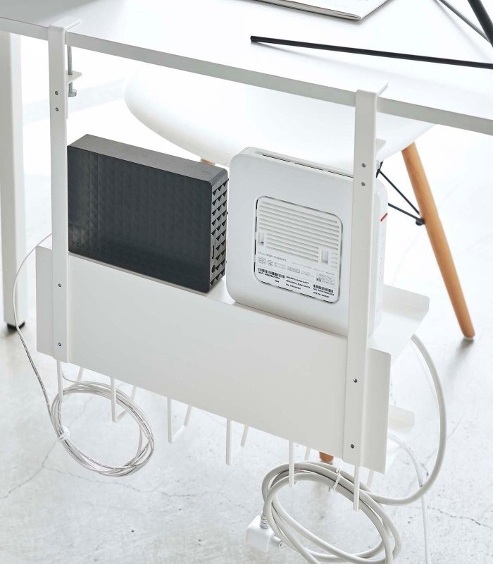 Under - Desk Cable &amp; Router Storage Rack - Steel - FCHF CITY