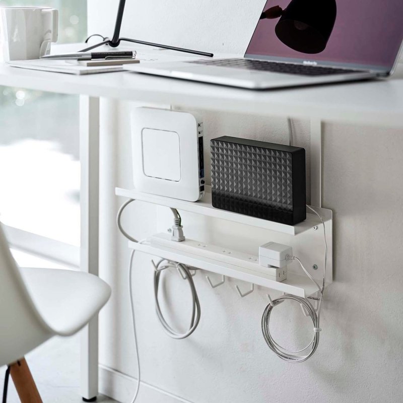 Under - Desk Cable &amp; Router Storage Rack - Steel - FCHF CITY