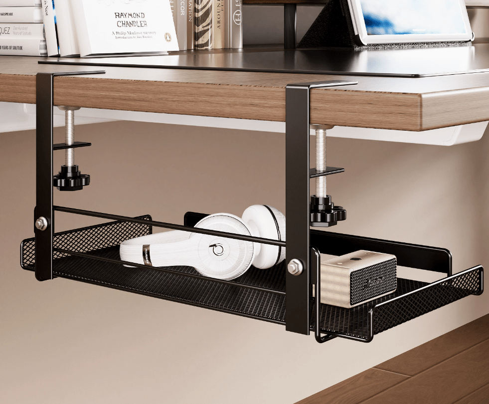 Under-Desk Cable &amp; Router Storage Rack - Steel - FCHF CITY