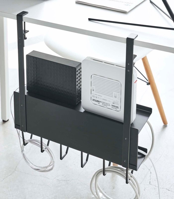 Under - Desk Cable &amp; Router Storage Rack - Steel - FCHF CITY