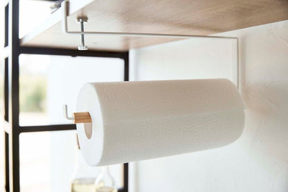 Undershelf Paper Towel Holder - Steel + Wood - FCHF CITY