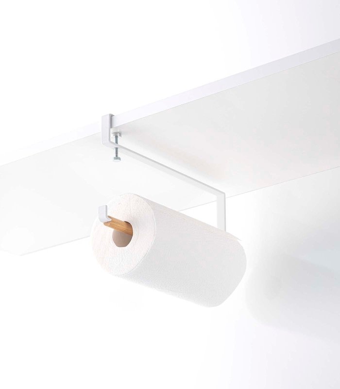 Undershelf Paper Towel Holder - Steel + Wood - FCHF CITY