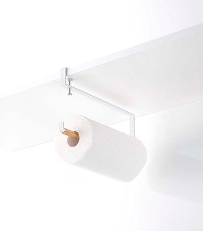 Undershelf Paper Towel Holder - Steel + Wood - FCHF CITY