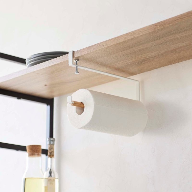 Undershelf Paper Towel Holder - Steel + Wood - FCHF CITY
