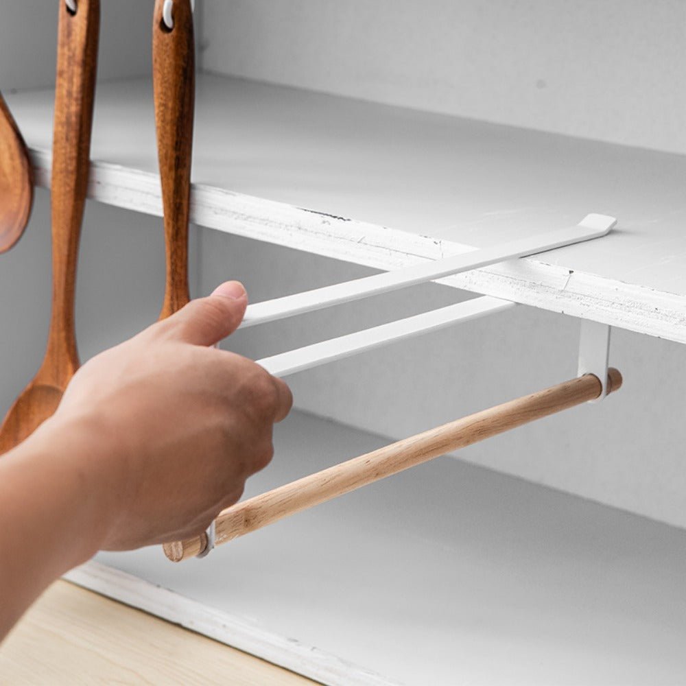 Undershelf Paper Towel Holder - Steel + Wood - FCHF CITY
