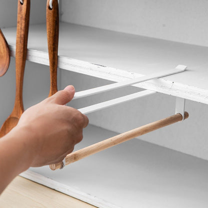 Undershelf Paper Towel Holder - Steel + Wood - FCHF CITY