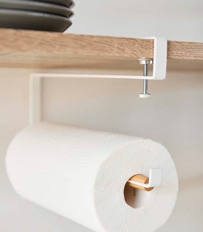 Undershelf Paper Towel Holder - Steel + Wood - FCHF CITY