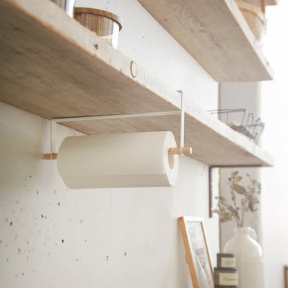 Undershelf Paper Towel Holder - Steel + Wood - FCHF CITY