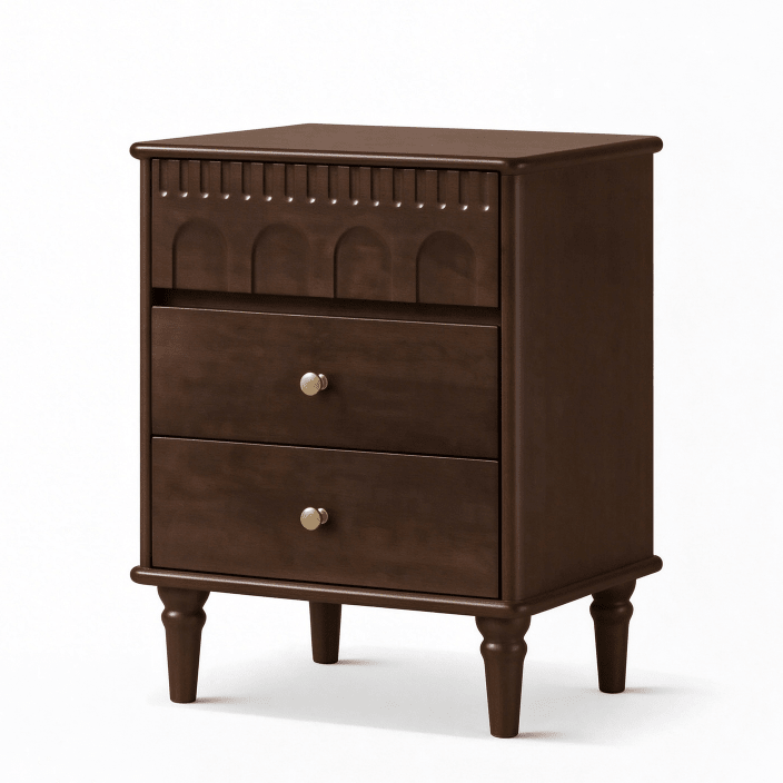 Vintage French Style Nightstand, Walnut - FCHF CITY