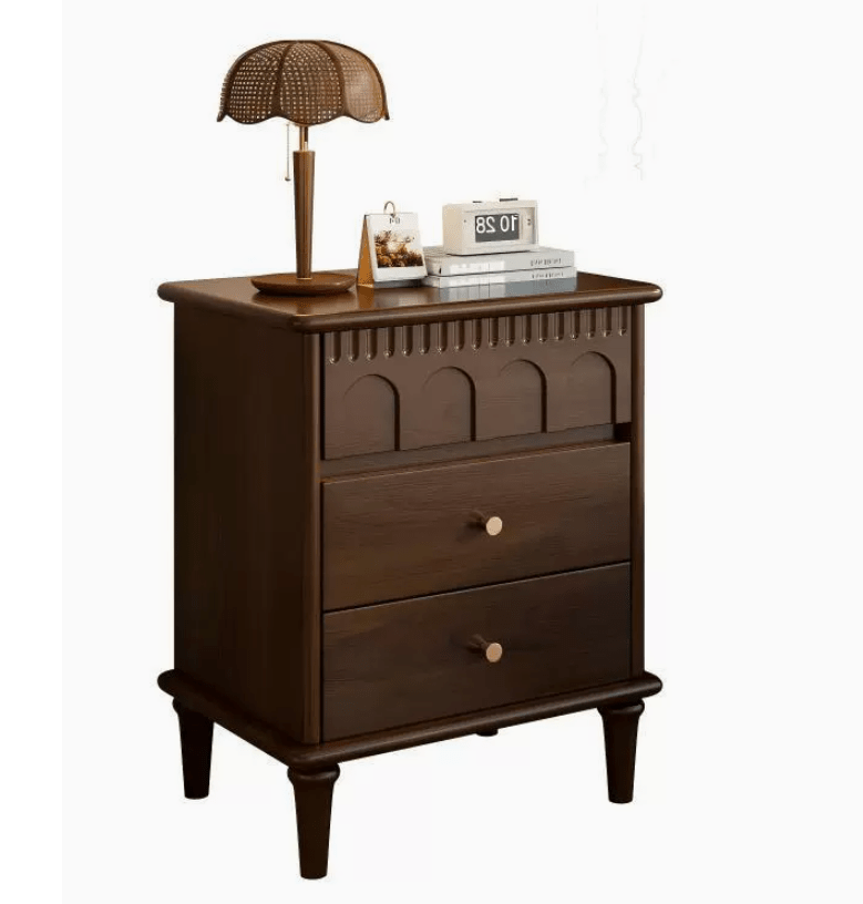 Vintage French Style Nightstand, Walnut - FCHF CITY