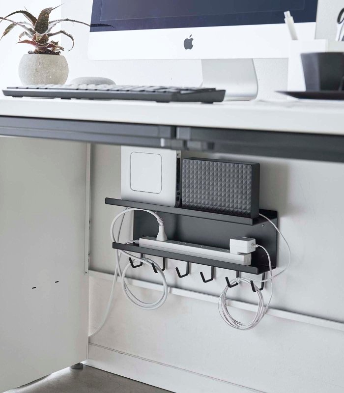 Wall - Mount Cable &amp; Router Storage Rack - Steel - FCHF CITY