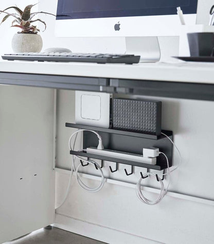 Wall - Mount Cable &amp; Router Storage Rack - Steel - FCHF CITY