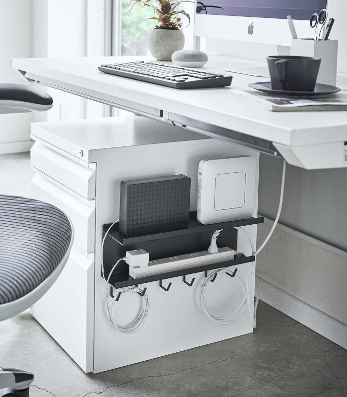 Wall - Mount Cable &amp; Router Storage Rack - Steel - FCHF CITY