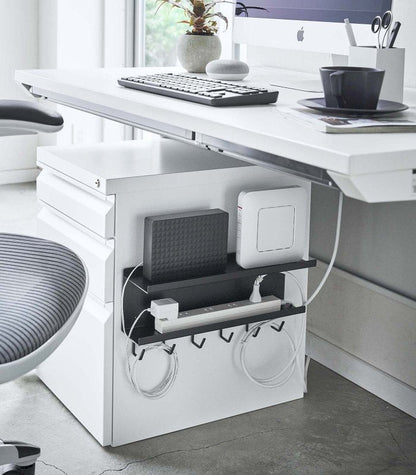 Wall - Mount Cable &amp; Router Storage Rack - Steel - FCHF CITY