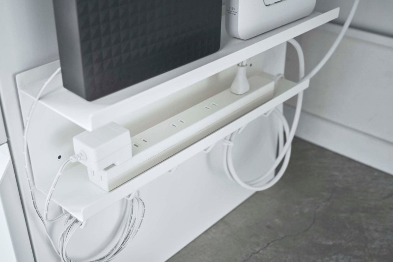 Wall - Mount Cable &amp; Router Storage Rack - Steel - FCHF CITY